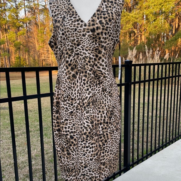 Calvin Klein Leopard Print Midi Dress - Picture 4 of 11